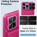 BXYJY for iPhone 16 Pro Wallet Case with Credit Card Holder (4-5 Cards), Military Grade Protection, Slide Camera Cover, Hard Rugged Women Girly Men Protective Phone Case for iPhone 16 Pro, Hot Pink