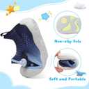 BARERUN Baby Shoes Baby First Walking Shoes Infant Sneakers Wide Toe Box Slip on Shoes Soft Sole Baby Boys Girls Crib Shoes Toddler Breathable Lightweight House Sock Shoes (Blue Change)