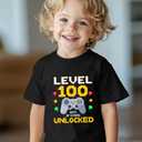 100 Days of School Shirt Kids  Boys Girls Toddler 100th Day of School T-Shirt, Happy 100-Day Kindergarten 3T-7T (Black)