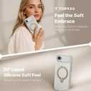 TORRAS Q3 Silicone for iPhone Air Case with Stand, Fit for MagSafe, 360 Magnetic Kickstand with Camera Control, Grippy Liquid Silicone Rubber Soft Phone Case for iPhone 17 Air 6.5'', Light Ivory