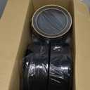 WELLIFE 600 PCS Black and Gold Disposable Dinnerware Set for 100 Guests, Gold rimmed Plastic Dinner Plates,Salad Plates,Cups,Silverware Set for New Year Party Supplies