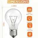 40 Watt Incandescent Light Bulbs, E26 A19 40W Stepless Dimming Light Bulbs 400lm, 3000K Soft Warm White, Vintage Clear Glass Incandescent Filament Bulb for Home (2 Pack)