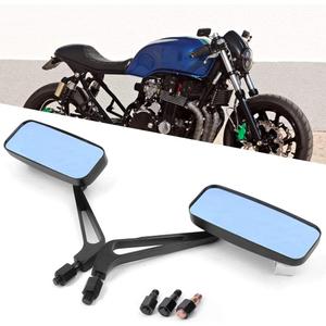 DREAMIZER Rectangle Motorcycle Mirrors Black - Universal 8MM 10MM Rearview Mirror Aluminum CNC Compatible with Honda Yamaha Suzuki Ruckus Grom Shadow Vstar650