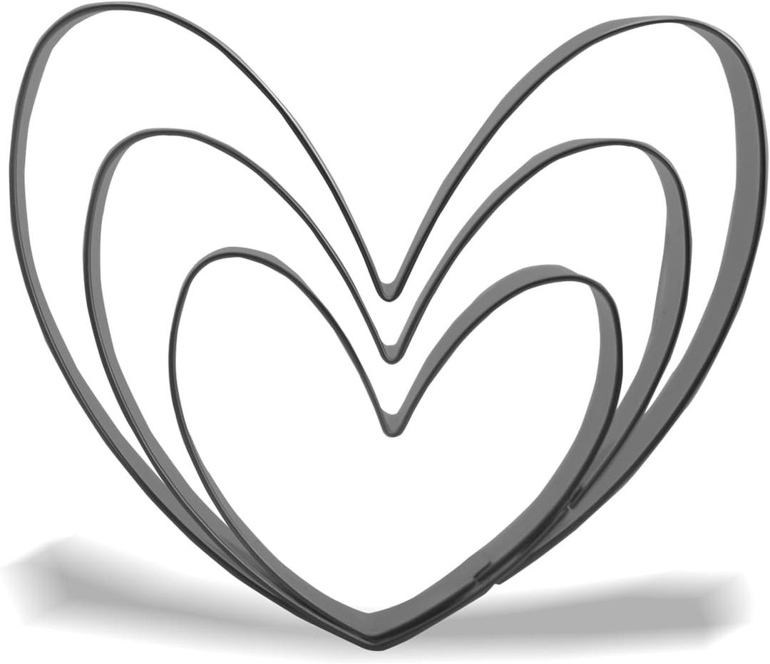 Keewah Heart Cookie Cutter Set - 5,4,3 - 3 Piece - Stainless Steel