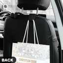AMVOYOA U-Shaped Car Leather Hooks Car Purse Holder, Headrest Hooks for Car, Back Seat Organizer - Elevate Your Travel Experience!(Beige)