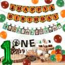 Hunting Birthday Decorations for Boys - Hunting Theme Party Happy Birthday Banner Hunting Theme Glitter Photo Banner One High Chair Banner Cake Topper for Hunting 1st Birthday Decorations for Boys