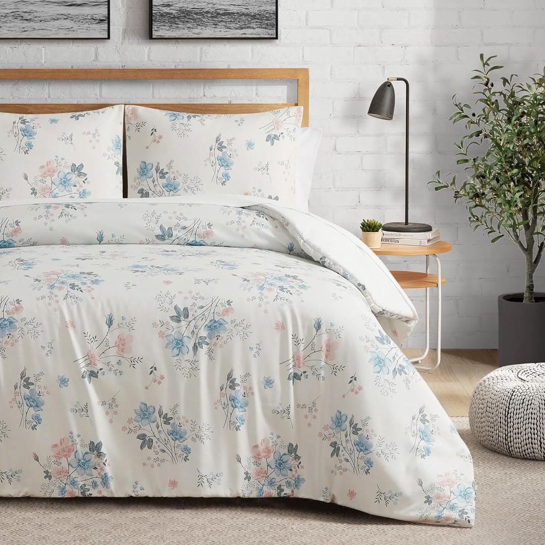 Lucky Brand Clarie Floral Comforter Set - King Size - 3 Piece Luxurious Bedding Ensemble
