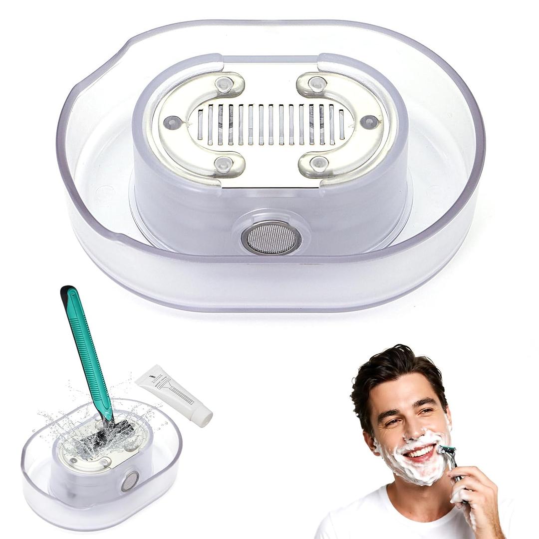 Shaving Razor Rinser Cleaner,razor cleaner,Portable Razor Rinser for Shave,Applies to Most Hand Shavers,Quick Cleaning,Say Goodbye to Clogged Razors and Dirty Sinks (1Pcs) (clear)