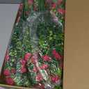 ATTGREAT Artificial Flowers for Outdoors UV Resistant Faux Plants Outside Fake Plastic Flower Bulk Realistic Artificial Fern Greenery for Garden Patio Planter Summer Home Decor, 12 Bundles (Rose Red)
