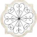 Deco 79 Wooden Scroll Home Wall Decor Wall Sculpture with Metal Scroll Work, Wall Art 22" x 1" x 22", White