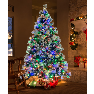 7 Feet Pre-Lit Artificial Christmas Tree with 400 Lights and 1116 Branches