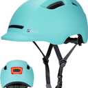 Adult Bike Helmet with Light - Dual Certified for Bicycle Scooter Skateboard Road Cycling Skating Helmet (Medium, Matte Mint Green)
