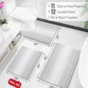 OLANLY Bathroom Rugs 30x20, Extra Soft Absorbent Chenille Striped Bath Rugs, Rubber Backing, Machine Wash Dry, Bath Mats for Bathroom Floor, Tub and Shower, Home Decor Accessories, Light Grey