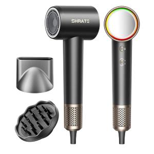 SHRATE Professional High Speed Ionic Hair Dryer | Ultra-Fast Drying | 500 Million Negative Ions | Low Noise | 160000 RPM | Compact Blow Dryer with Magnetic Diffuser for Faster Drying All Hair Types