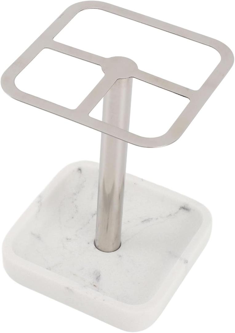 Toothbrush Holder Stainless Steel Bathroom Toothbrush Storage Organizer Toothpaste Holder Stand Rack for Bathroom Vanity, Countertops (Silver)