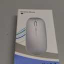 Wireless Bluetooth Mouse Rechargeable Laptop Mice with LED Use Portable(BT5.2 and USB 2.4G) Dual Mode Connection Silent Slim Computer Mouse for Laptop/iPad Tablet/Apple MacBook/PC(White)