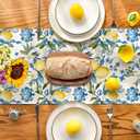 Artoid Mode Blue Lemon Iris Summer Table Runner, Seasonal Spring Kitchen Dining Table Decor for Home Party Decor 13x72 Inch