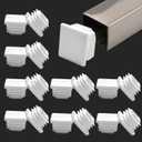 16 Pack 1"x 1" Square Tube End Cap Plastic Plugs, Square Tubing Plug Inserts for Metal Tubing, Fences, Glide Protection from Chair Legs and Furniture, Suitable for 2-4 mm Tube Thickness, White