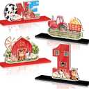 4Pcs Farm Animal One Wooden Table Centerpieces Farm Barnyard Happy 1st Birthday Table Sign Party Supplies for 1 Year Old Baby Shower Boys Girls Birthday Party Supplies Decor Photo Props Kids