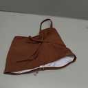 Bandeau Bikini Tops for Women - Strapless Swim Top Bathing Suit Tube Swimsuit Tops (Medium, Brown)