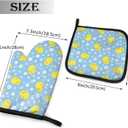 2 x Perinsto Cute Rubber Ducks Oven Mitts & Pot Holders Kitchen Set Heat Resistant Cartoon Duckling Decorative Cooking Gloves Microwave Oven Gloves for Baking Grilling BBQ (Set of 2)