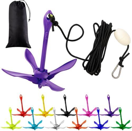 MorningRo 1 Pack Marine Kayak Anchor Kit Folding Grapnel Boat Anchor Kit Kayak Fishing Accessories for Small Boats Canoe Paddle Boards, 

3.3 lb