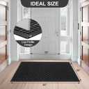 Mibao Front Door Mat, Heavy Duty Durable Welcome Mat for Outdoor Indoor, Dirt Trapper Waterproof Super Absorbent Door Mat for Entryway Outside Patio Porch, 61.5" x 36", Black