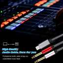 Lightning to Dual 6.35mm 1/4" TS Mono Stereo Y-Cable Splitter Lightning to Dual 1/4 inch Audio Cable Compatible for iPhone14/13/12/11/X/8/7/iPad,Amplifier, Speaker, Headphone, Mixing Console 20Feet (20FT)