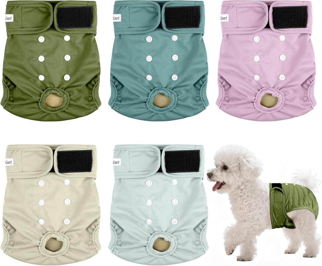 Dog Diapers Female 5pcs,Reusable Dog Doggie Puppy Doggy Diapers Female, Period Panties in Heat, X Large