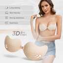 Cmojsk Strapless Sticky Push-Up Bra for Women,Adhesive Invisible Backless Nipple Covers Cup A