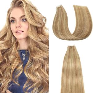 P27/613 Highlight Blonde Tape in Extensions Human Hair 22 Inch Blonde Straight Tape in Seamless Extensions Real Human Hair Skin Weft Seamless Invisible Unprocessed Virgin Remy Hair 45g 10 Pcs