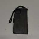 QLTYPRI Case for iPhone 12/12 Pro, 2 in 1 Detachable Wallet Case PU Leather with [Card Slots] [Kickstand][Wrist Strap][Magnetic Closure] Shockproof Flip Cover for iPhone 12/12 Pro (6.1 inch) - Black