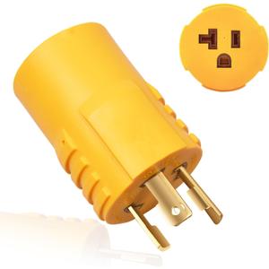 RV & Marine Generator Adapter -Shore Power NEMA L5-30P to 5-15R/5-20R, 30A Marine Plug to 110V 15A/120V 20A Household Outlet Converter, 3-Prong Locking Power Cord for RV and Boat Use