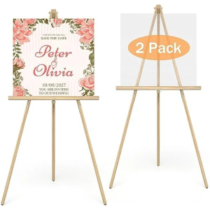 Thicken Display Easel Stand for Wedding - 63" Instant Tripod Collapsible Portable Sturdy Floor Easel - Easy Folding Adjustable Poster Metal Stand for Signs, Display Show, Artist, Art, Painting - Black