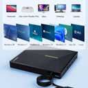 External CD DVD Drive with 4 USB Ports and 2 TF/SD Card Slots, USB 3.0 Portable CD/DVD Disk Drive Player Burner Reader Writer for Laptop Mac PC Windows 11/10/8/7 Linux OS with Carrying Case
