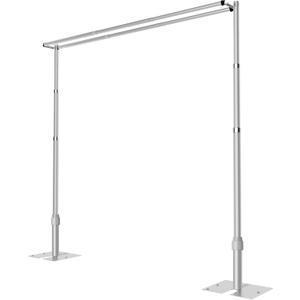 10x10ft Pipe and Drape Backdrop Stand, Double Crossbar, Heavy Duty Adjustable Background Frame with Metal Base for Parties Photography Wedding Photoshoot Decoration