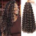 YXCHERISHAIR Curly Crochet Hair GoGo Curl Crochet hair for Women 8Packs Deep Wave Braiding hair,Synthetic Bohemian Crochet Braid Water Wave Crochet hair Extensions(P4/27, 18Inch)