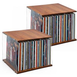 2Pcs Vinyl Record Storage Rack. Record Album Storage Bin. Holds 160200 Records. Premium Transparent Vinyl Record Stand.Also Suitable for Storing Magazines, Books, Files, Or Cds.