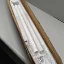 MEXAU 2 Pack White Tension Curtain Rods 41-146 In Extra Long Outdoor Patio Curtain Rods No Drilling Adjustable Heavy Duty Tension Rods for Windows Bathroom Living Room Curtains, Rod Diameter 1.26In