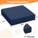 MeMoreCool Square Floor Pillows for Adults Kids, 2 Sets Large Meditation Cushion with 5" Thick Foam and Washable Tufted Cover, 24 Inch Navy Seat Floor Cushions for Sitting and Yoga