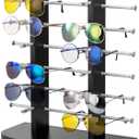 Polmart Sunglass/Eyewears Display Stand, Black, Double Towers, 12-Pair Capacity
