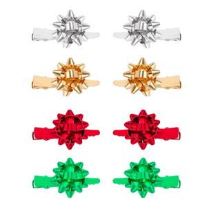 Christmas Hair Clips 8pcs Xmas Bow Alligator Hair Clips Pins Accessories for Women Girls Festival Holiday Decoration