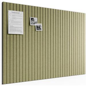 Bumusty Large Cork Board Alternative-48 x 36" Felt Bulletin Board Tiles, with 30 Pushpins, 70 Adhesive Tabs, Fine-Stripe 12-Pack, Cork Boards for Office Push Pin Board Felt Board-Olive Green