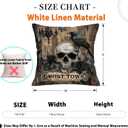 2Pcs,Vintage Halloween Floral Throw Pillow Covers Retro Skull and Crow Ghost Town Gothic Vintage Black Double-Sided Print Cushion Covers for Couch Sofa Haunted House Party Decor Pillowcase (18X18Inch, Wl-dp-vh-crow)