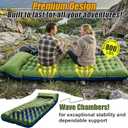 FUN PAC Camping Sleeping Pad, Ultralight Camping Mattress with Pillow, Built-in Foot Pump Inflatable Sleeping Pad Compact for Camping, Green