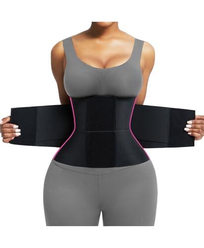 FeelinGirl Women Corset Workout Waist Trainer Corset Cincher Trimmer Belt Body Shaping Workout Body Shaper Rose Red M