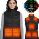 KOVNLO Heated Vest Women, (Battery Pack Not Included) Smart Controller With Lights-out, Electric Warming Heated Jackets (XX-Large, Black)