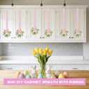 6 Pcs Easter Kitchen Cabinet Wreaths, 8.6" DIY Mini Spring Artificial Flower Easter Egg Wreath with Ribbon for Window Front Door Table Centerpiece Decor