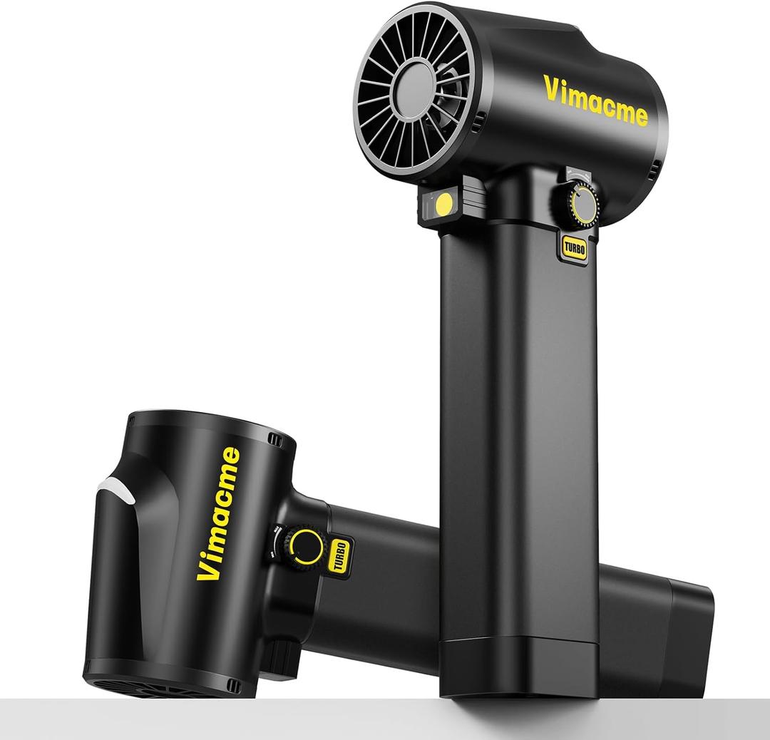 Vimacme Car Dryer Air Blower, Handheld Jet Dry Blower,1600g Instant Thrust, Infinitely Variable Speed,64MM Turbo Fan with 4000mAh Battery & Charger for Car/Motorcycle Drying, Patio Cleaning(Matte Black)