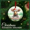 5 x Cute Moose Christmas Ornament 2025 - Peeking Moose Playing with Xmas Light Ornaments - Farm Animal Lover Gift for Kids, Men, Women, Rustic Holiday Decor